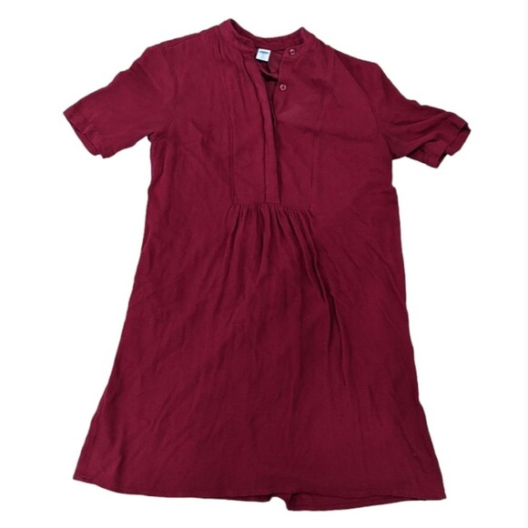 Old Navy dark red cranberry burgundy pleated bump friendly tunic shirt size xs - Picture 1 of 6